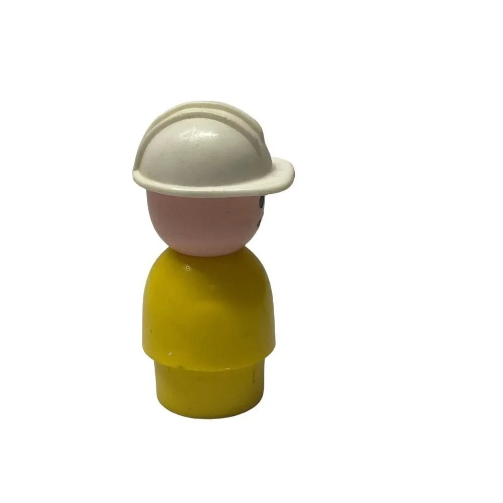 Vintage Fisher Price LITTLE PEOPLE Jumbo 3in Construction Worker